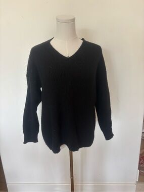 Jon & Anna Black V-Neck Knit Sweater